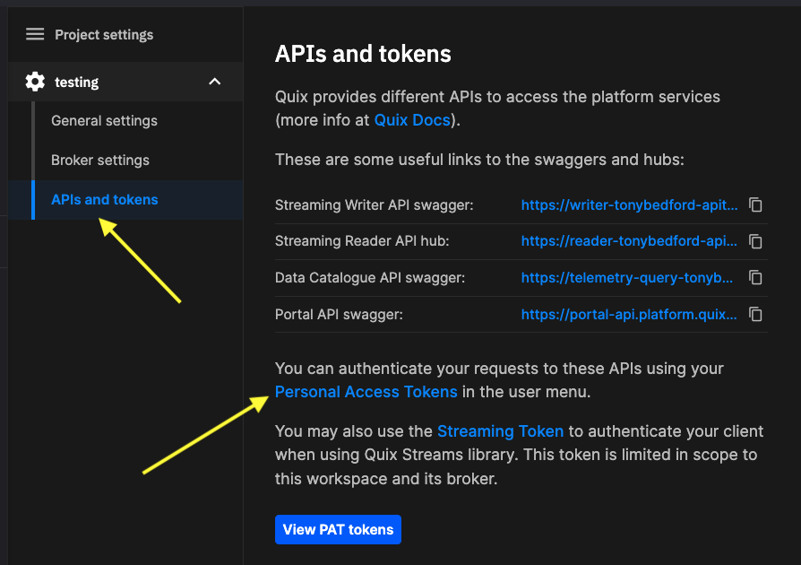 APIs and tokens