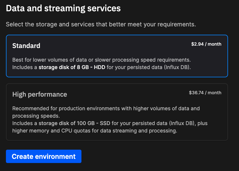 Data and streaming services